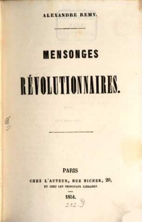 Mensonges révolutionnaires