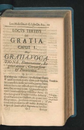 Locus Tertius. De Gratia.