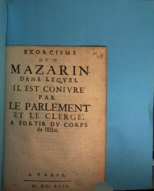Exorcisme du D. Mazarin