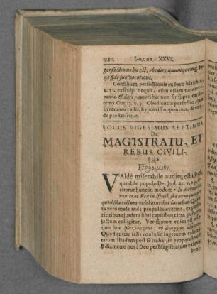 Locus Vigesimus Septimus De Magistratu, et Rebus Civilibus.