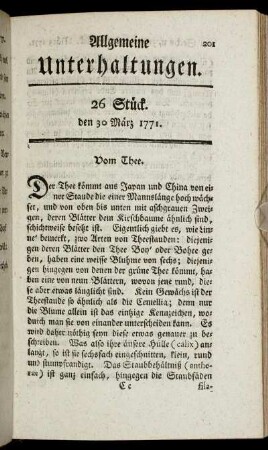 26 Stück. den 30 März 1771.