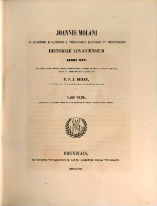 Les quatorze livres sur l' histoire de la ville de Louvain, 1