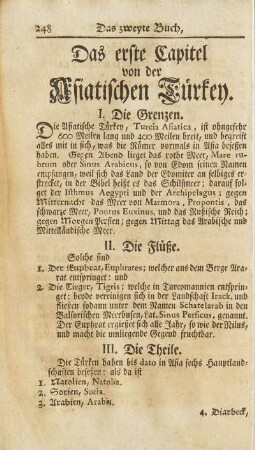 Das erste Capitel. von der Asiatischen Türckey