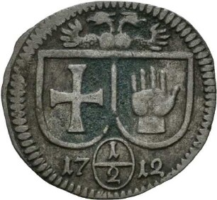 Einseitiger Halbkreuzer der Reichsstadt Schwäbisch Hall, 1712