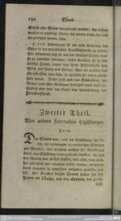 Zweiter Theil. Von andern fabelhaften Erzählungen