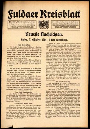 Ausgabe vom Mittwoch, den 07. Oktober 1914.