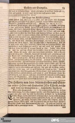 Die Historia von dem bittern Leiden und Sterben unsers Herrn und Heylandes Jesu Christi [...].