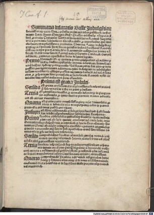 Summaria declaratio Bullae indulgentiarum