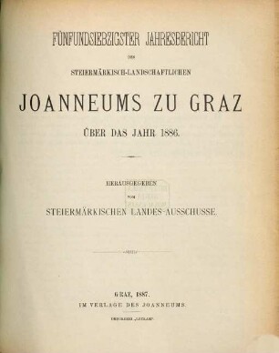 Jahresbericht des Steiermärkisch-Landschaftlichen Joanneums zu Graz : über das Jahr .... 75, 75. 1886
