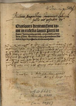 Oratio in funere Innocentii VIII. : Rom, 1492.07.28