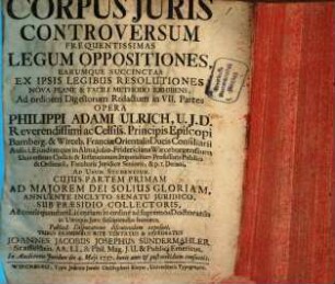 Corpus iuris controversum. P. I.