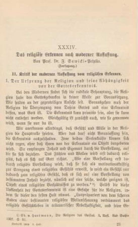321-340 Das religiöse Erkennen nach moderner Auffassung : Fortsetzung