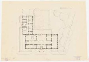 Jugoslawische Gesandtschaft, Berlin-Tiergarten: Grundriss EG (Vorentwurf) 1:200