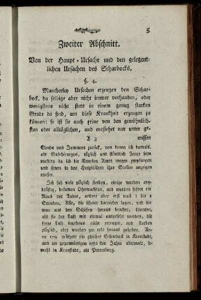 Zweiter Abschnitt. Von der Haupt-Ursache und den gelegentlichen Ursachen des Scharbocks.