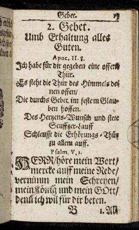 2. Gebet. Umb Erhaltung alles Guten.