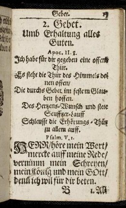 2. Gebet. Umb Erhaltung alles Guten.