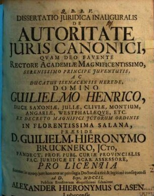 Diss. iur. inaug. de autoritate iuris canonici