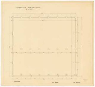 Siedlung Hinrichssegen, Bruckmühl Tuchfabrik: Grundriss Fundamentplan 1:100