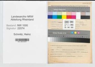 Entnazifizierung Heinz Schmitz, geb. 22.12.1906 (Verw.Angest.)