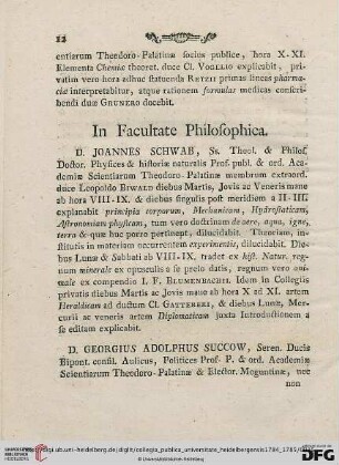 In Facultate Philosophica