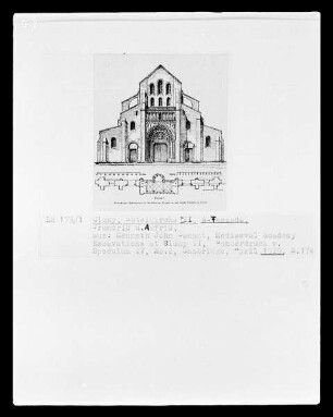 Cluny, Abteikirche Bau III, Aufriss Westfassade
