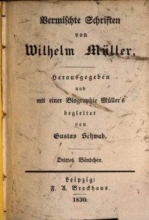 Vermischte Schriften : in fünf Bändchen, 3. Bändchen