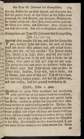 709-720, Evangelium am Tage St. Johannis des ...; ...