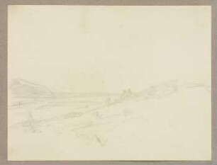 Rheinlandschaft, an einem Hang eine Burg