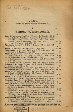 Bücher-Verzeichniss, 347. 1893