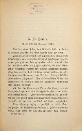 Gottfried Kellers Leben : seine Briefe und Tagebücher, 2. 1850 - 1861