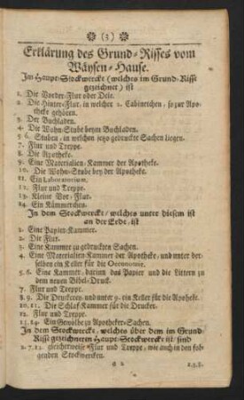Erklärung des Grund-Risses vom Wäysen-Hause