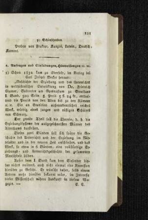 Anfragen und Einladungen, Hinweisungen etc. : [Mannigfaltiges]