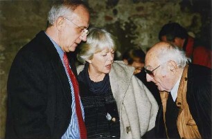 Stefan Heym, Fritz Pleitgen und Inge Heym