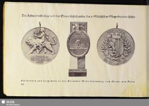Die Fahnendenkmünze und das Ehren-Festabzeichen des I. Sächsischen Sängerbundes-Festes
