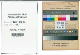 Entnazifizierung Wilhelm Koenig, geb. 22.09.1891 (Kaufmann)