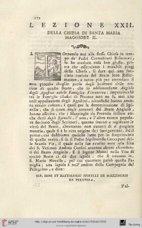 Lezione XXII.