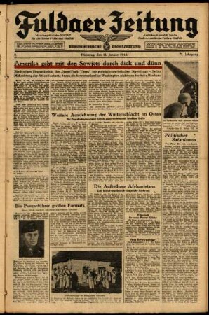 Ausgabe vom Dienstag, den 11. Januar 1944.