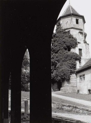 Hirsau, Kloster Hirsau, ehemaliges Jagdschloss, Blick zum Torturm