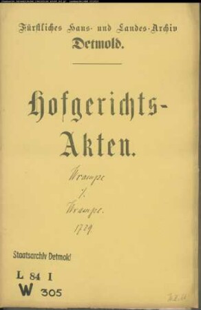 Wrampe, Kord Henrich gegen Johann Hermann Wrampe - Schuldforderung