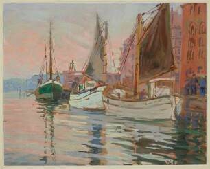 Kieler Hafen im Abendrot