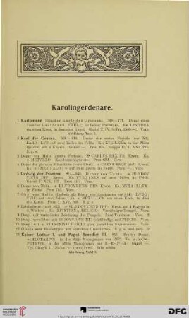 Karolingerdenare (Nr. 1-33)