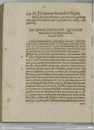 De Jureconsultis, Quorum hinc inde Digestis mentio fit, Caput LIV