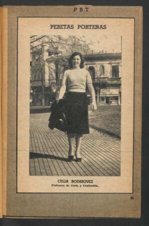Celia Rodríguez, profesora de Corte y Confección - [Fotografía] : Pebetas porteñas