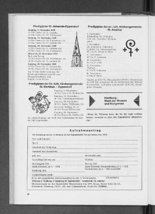 Predigtplan der ev.-luth. Kirchengemeinde St. Anschar