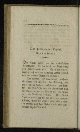 Das siebenzehnte Kapitel. Von der Raude.