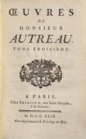 Oeuvres De Monsieur Autreau, 3
