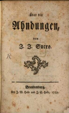 Über die Ahndungen