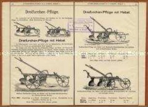 Dreifurchen-Pflüge mit Hebel