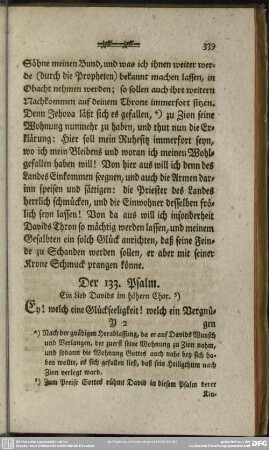 Der 133. Psalm. Ein Lied Davidsim höhern Chor