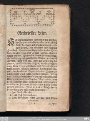 Geehrtester Leser.